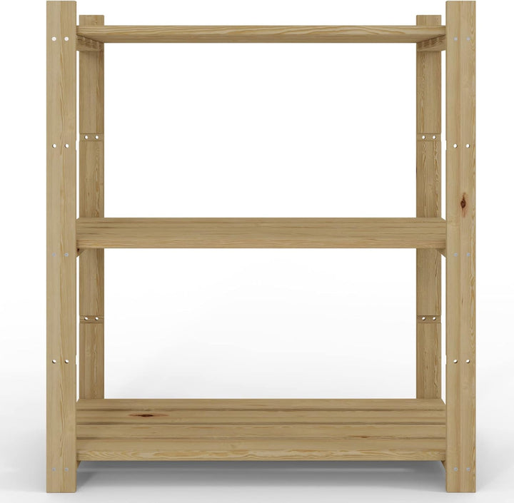 Lenmar Serie B Holzregal, Kiefer, Holz, Hellbeige, B-21 90 x 80 x 40 cm, 5 Böden, Bücherregal, Holzr