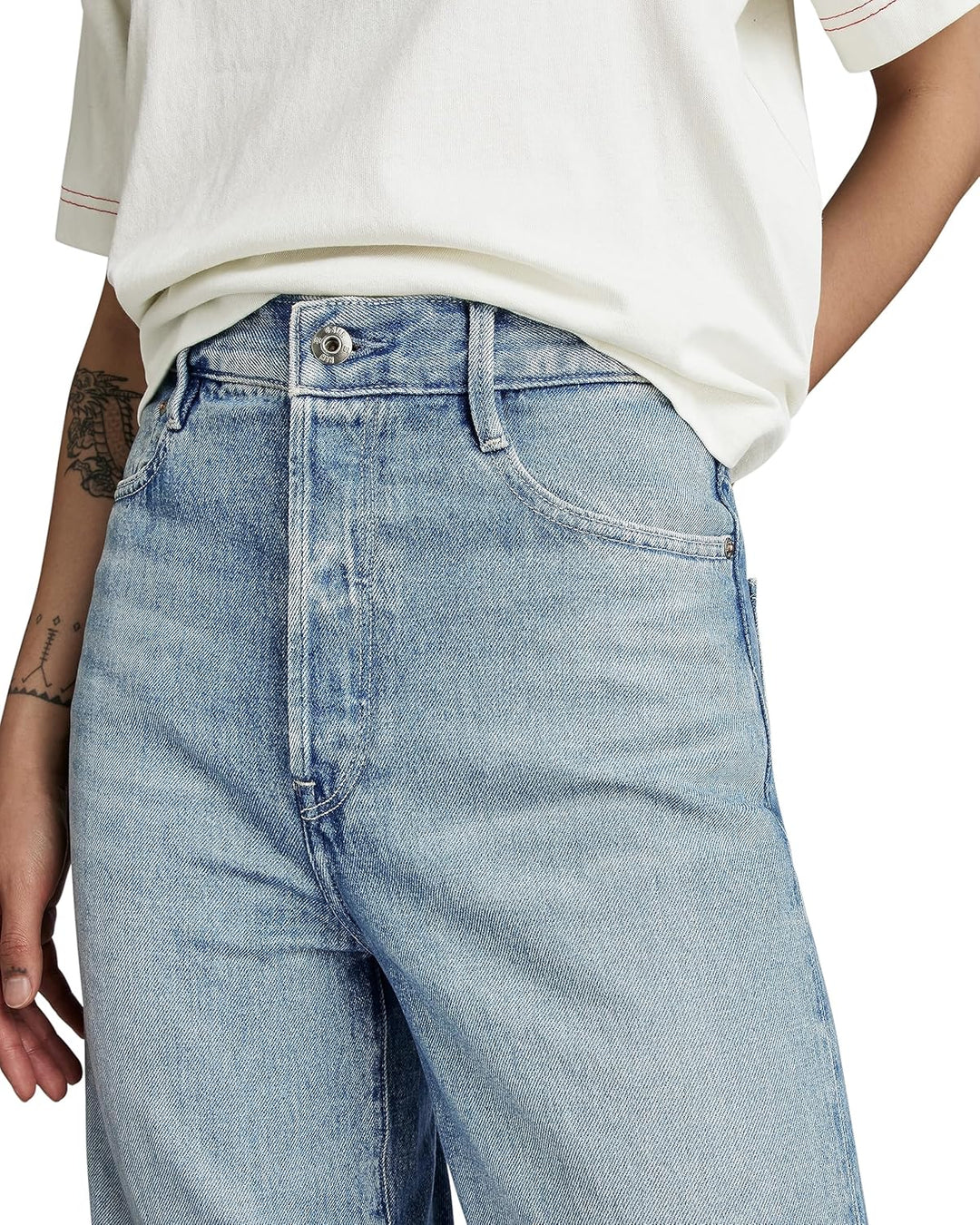 G-Star RAW Damen Deck 2.0 High Loose Jeans 25W / 32L Blau (Faded Blue Pool D23591-d436-g121), 25W /