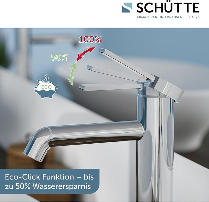 SCHÜTTE Waschtischarmatur für Aufsatzwaschbecken LOS ANGELES 33110, Wasserhahn Bad hoher Auslauf, ho