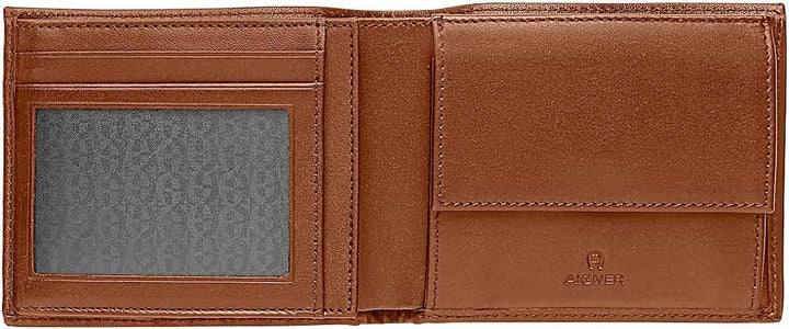 Aigner Geldbörse Portemonnaie Portmonee im Querformat in Cognac - 12x9,5x2cm (B x H x T)