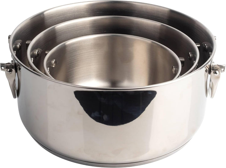 MasterPRO Foodies - Küchenbatterie - 4 -Stück -Set mit 4, 20 und 24 cm Pfannen und Glasdeckel - Herg