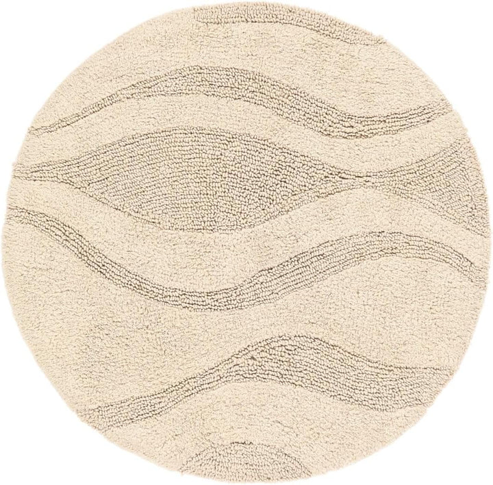 RugVista Badematte Breeze, ∅ 70 cm, Rund, Mittelflor, Anti-Rutsch, Moderner Badteppich, Maschinenwas