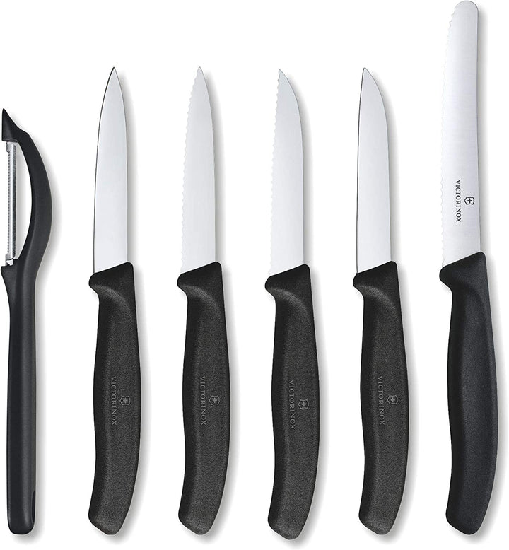 Victorinox, Swiss Classic Gemüsemesser-Set, 6-teilig, Extra Scharfe Klinge, Robuster Kunststoffgriff