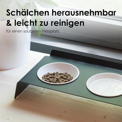 LucyBalu® Erhöhte Doppel-Futterstation Katze | Ergonomischer Katzennapf erhöht | Erhöhter Futternapf