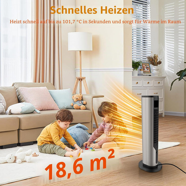 Heizlüfter Energiesparend,Niedriger Energieverbrauch 2000 W,Leiser Keramik-Heizkörper von 60 cm, Übe