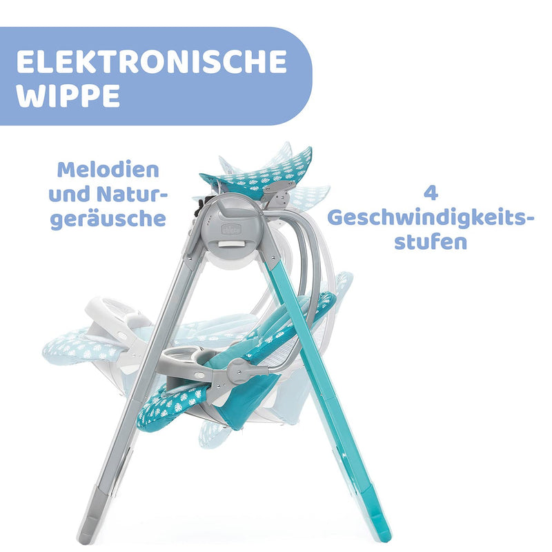 Chicco Polly Swing Up Elektronische Babywippe von Geburt bis 9 Kg, Verstellbare Babyschaukel und Aut