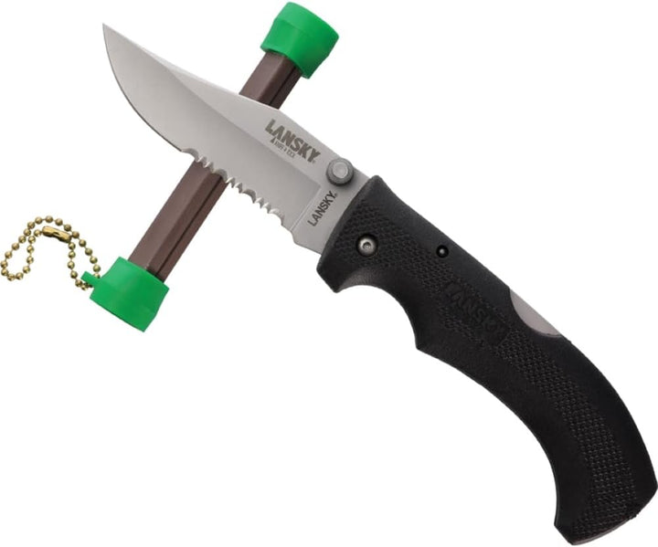 Lansky Unisex – Erwachsene, Messerschärfer, Multi-Sharpener, Wetzstab, Wetzstahl, Wellenschliff, Meh