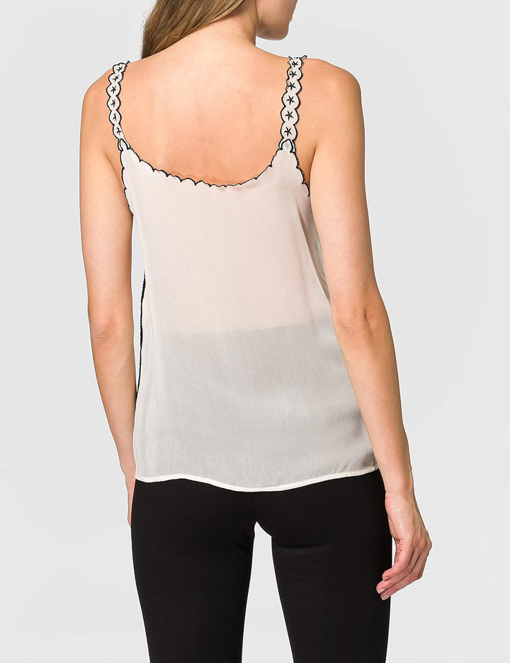 Pinko Damen RAGGIRATO Mode-Weste, Cz2_Ecru/Nero, 46N