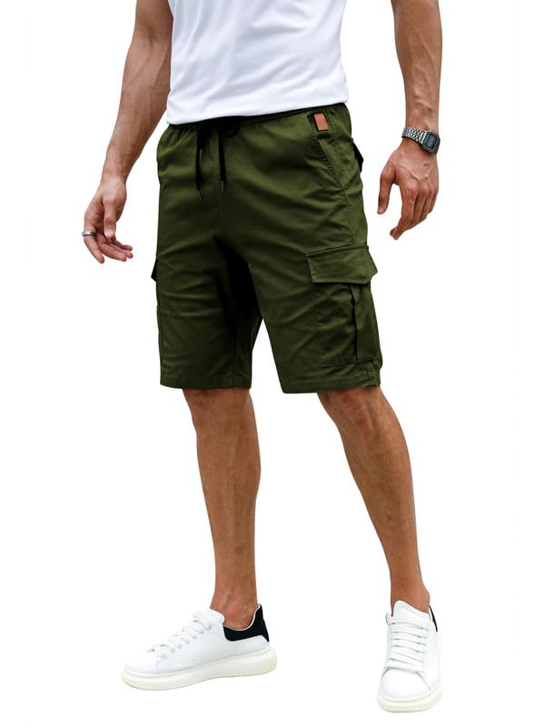 Elegancity Kurze Hosen Herren Cargo Shorts Sommer Freizeithose Kurze Elastische Taille Chino Shorts