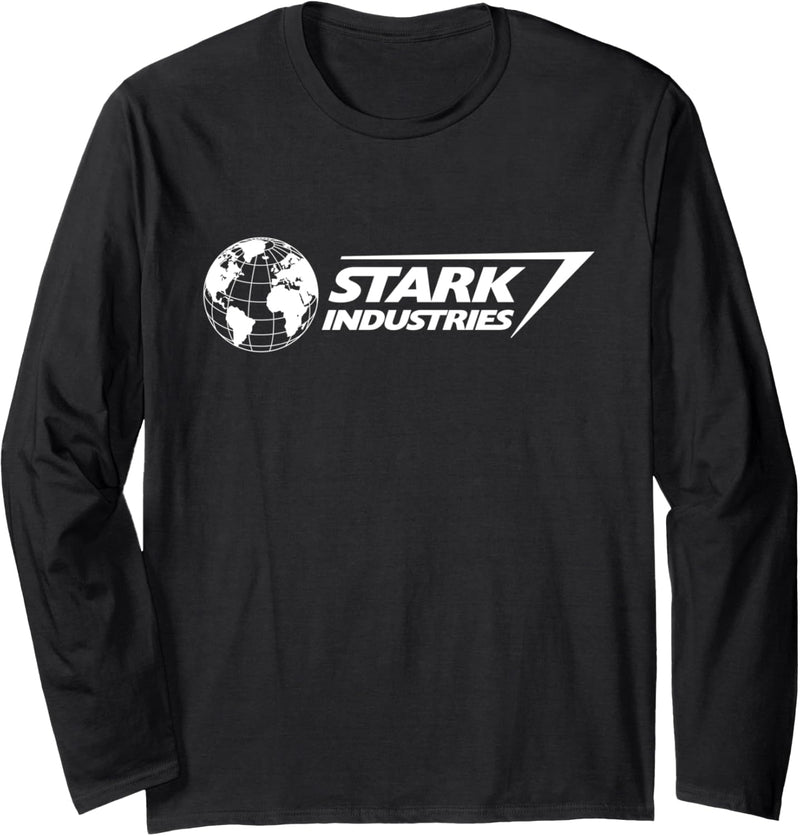 Marvel Iron Man Stark Industries Logo White Langarmshirt