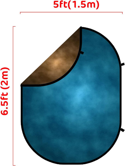 Kate 1.5x2m Braun/Blau Falthintergrund Fotografie Faltbarer Studio Hintergrund Faltender Hintergrund