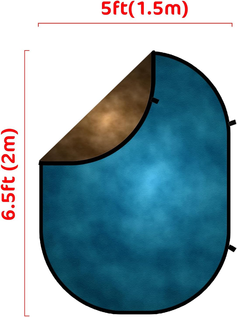 Kate 1.5x2m Braun/Blau Falthintergrund Fotografie Faltbarer Studio Hintergrund Faltender Hintergrund
