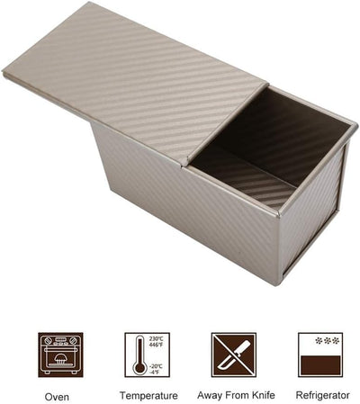 Backform mit Deckel, Toastbrotform Brotbackform Kohlenstoffstahl Brot Kuchen Backen Rechteck Laib Pa