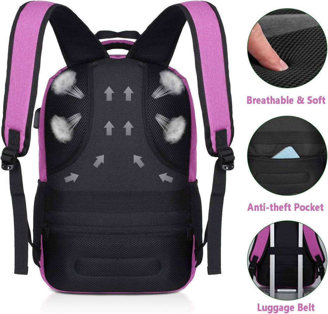 YAMTION Schulrucksack für Damen and Mädchen,Laptop Rucksack mit 15.6 Zoll Laptopfach für Schule Arbe