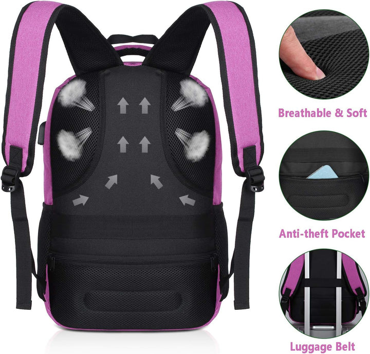 YAMTION Schulrucksack für Damen and Mädchen,Laptop Rucksack mit 15.6 Zoll Laptopfach für Schule Arbe
