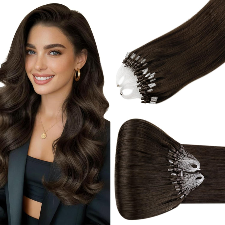 Hetto Extensions Echthaar Microring Dunkelbraun Extensions Microring Echthaar Remy Micro Loop Extens