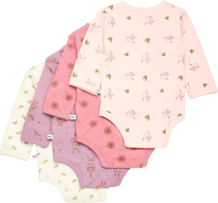 PIPPI Unisex Baby Body Wrap Ao-printed (4-pack) Formender Body 68 Dusty Rose, 68 Dusty Rose