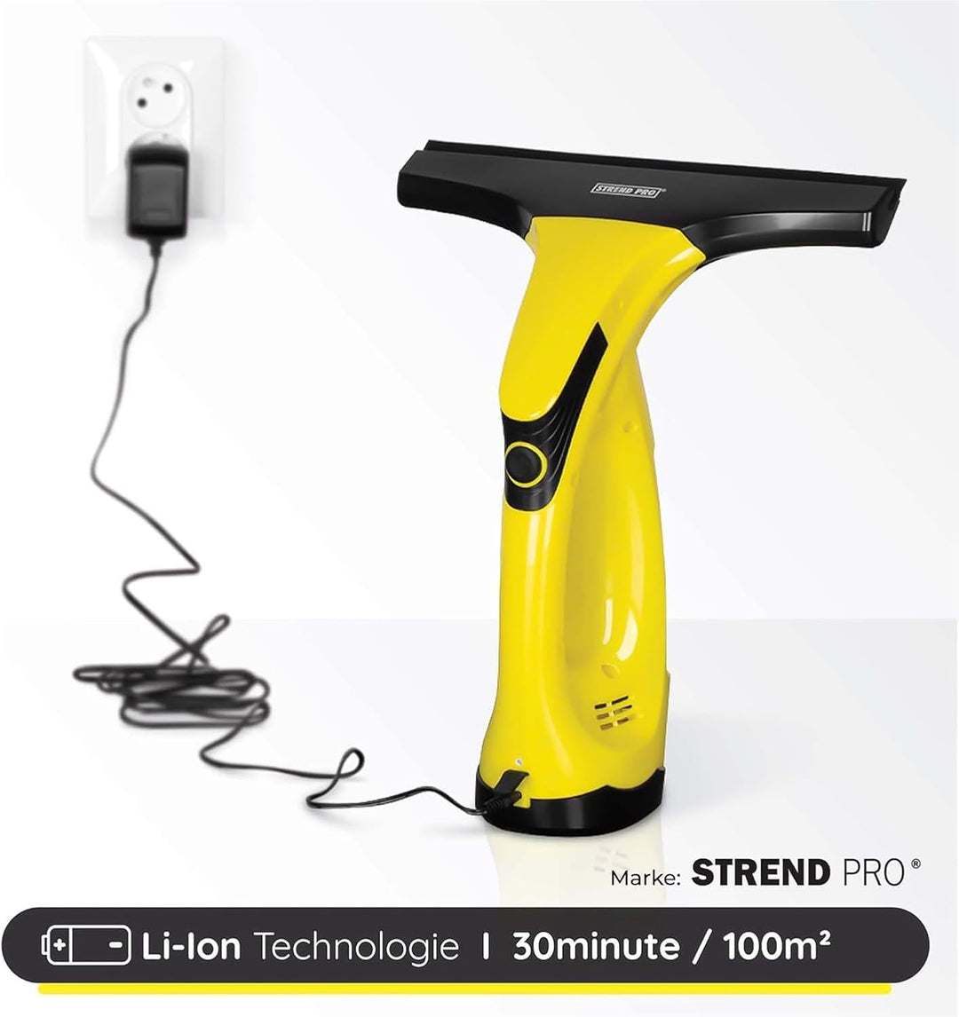 STREND PRO Akku Fenstersauger für PERFECT Fenster Putzen | Fensterreiniger Elektrisch mit Sprühflasc