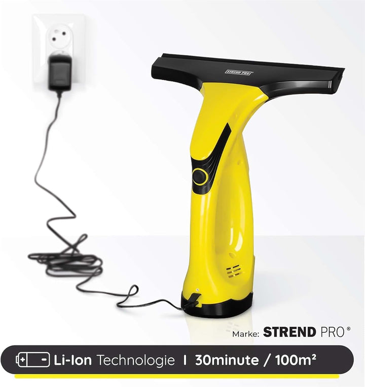 STREND PRO Akku Fenstersauger für PERFECT Fenster Putzen | Fensterreiniger Elektrisch mit Sprühflasc