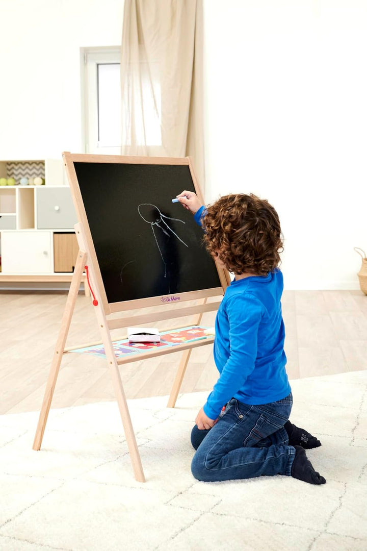 Eichhorn - Standtafel, Kindertafel mit 10 Kreiden, 1 Stift und Schwamm, zweiseitig beschreibbar, mit