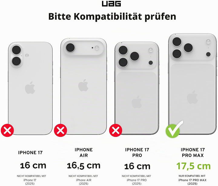 URBAN ARMOR GEAR Monarch Pro Case kompatibel mit Apple iPhone 17 Pro Max Hülle (Wireless Charging/Ma