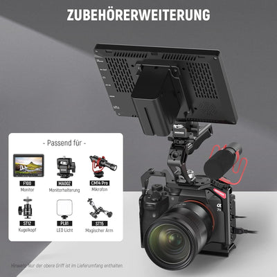 NEEWER Top Handle Oberer Kameragriff mit 3/8" ARRI Locating Schraube, komfortabler Silikongriff mit