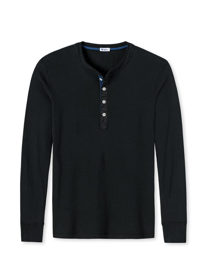 Herren Weiss Klassischer Vintage Longarm Sweater mit Knopfleiste, Schwarz