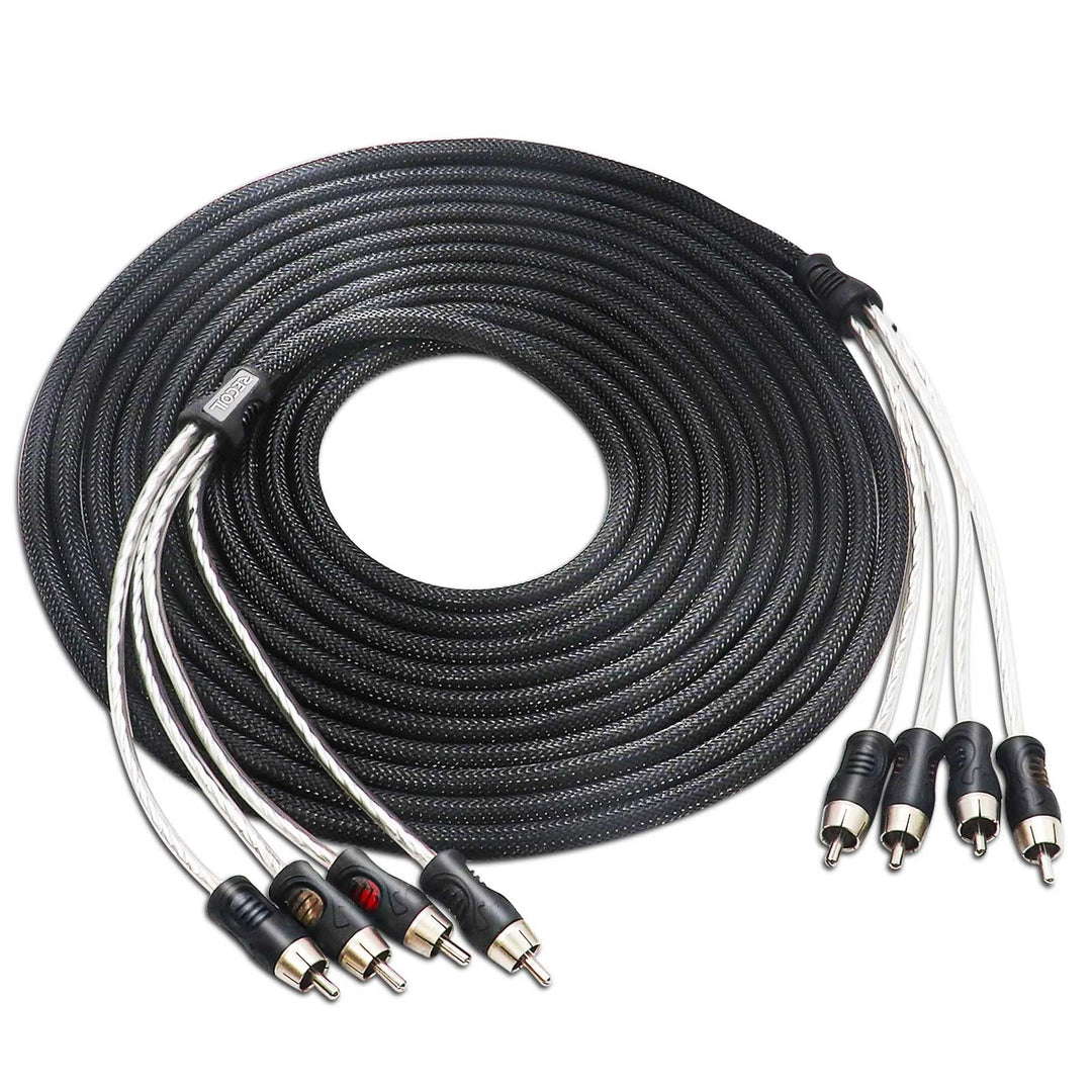 RECOIL PCI420 4-Kanal Cinch Kabel 20 Fuss (6 m) – OFC, 100% sauerstofffreies Kupfer, doppelt geschir