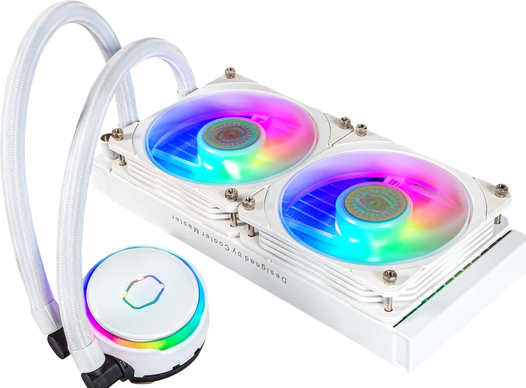 Cooler Master MasterLiquid PL240 Flux CPU-Kühler - AIO Wasserkühlung mit 2 x 120mm Lüfter, 240mm Küh