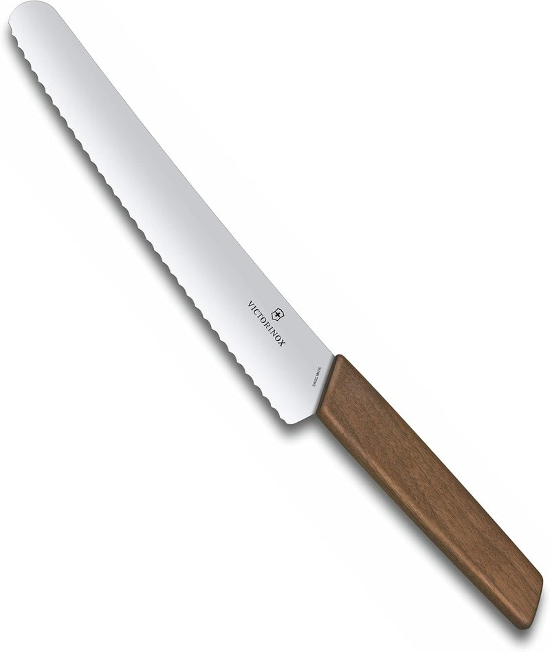 Victorinox, Swiss Modern, Profi Brot- und Konditormesser, Extra Scharfe Klinge, Wellenschliff, 22 cm