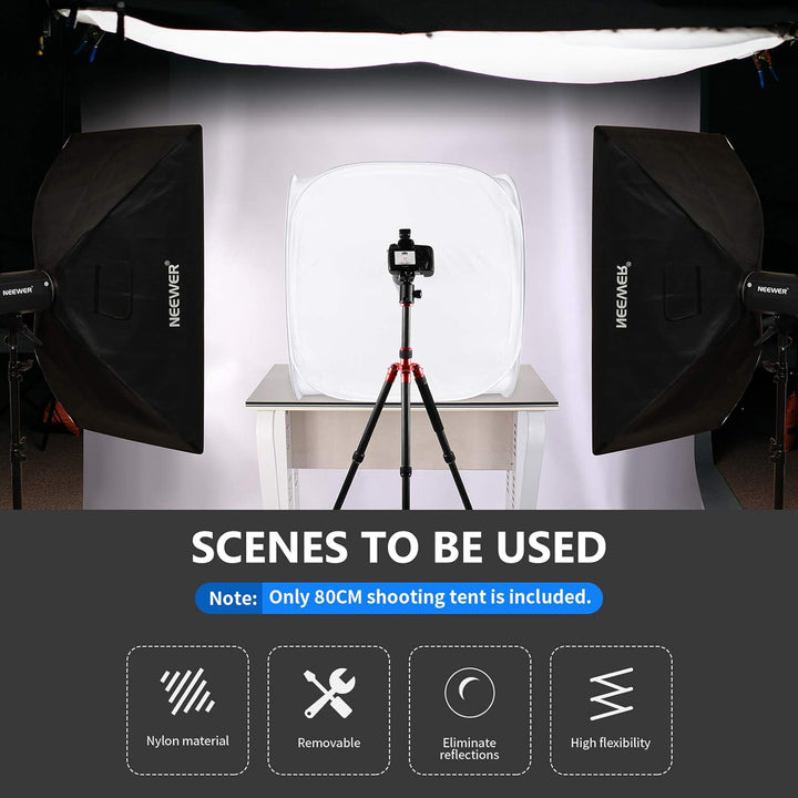 NEEWER 24x24 Zoll/ 60x60cm Fotostudio Aufnahme Zelt Lichtwürfel Diffusions Soft Box Set mit 4 Farben