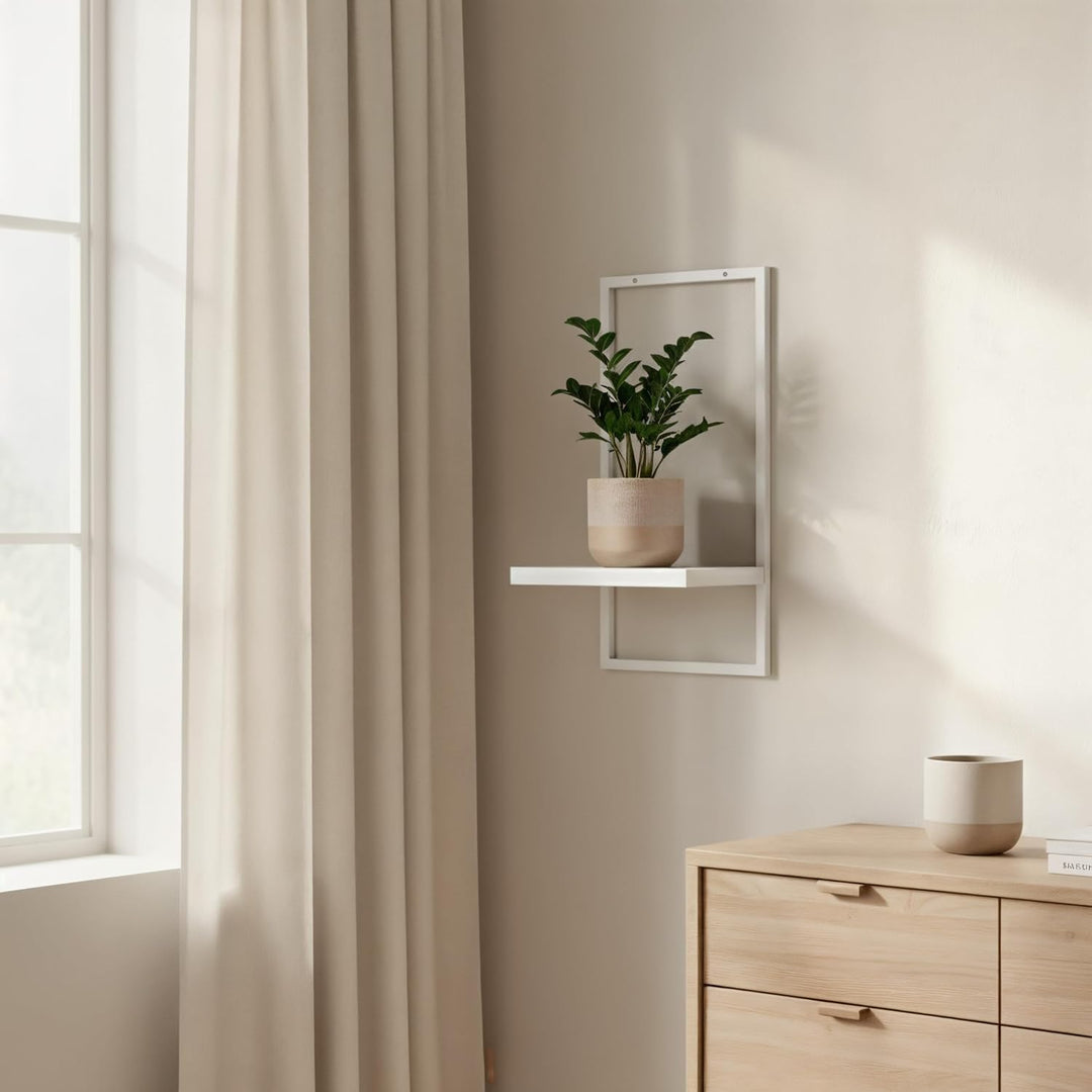 UNO RIPIANI Wandregal aus Metall – modernes Wandboard zur Wandmontage, pulverbeschichtet, 20×21×40 c