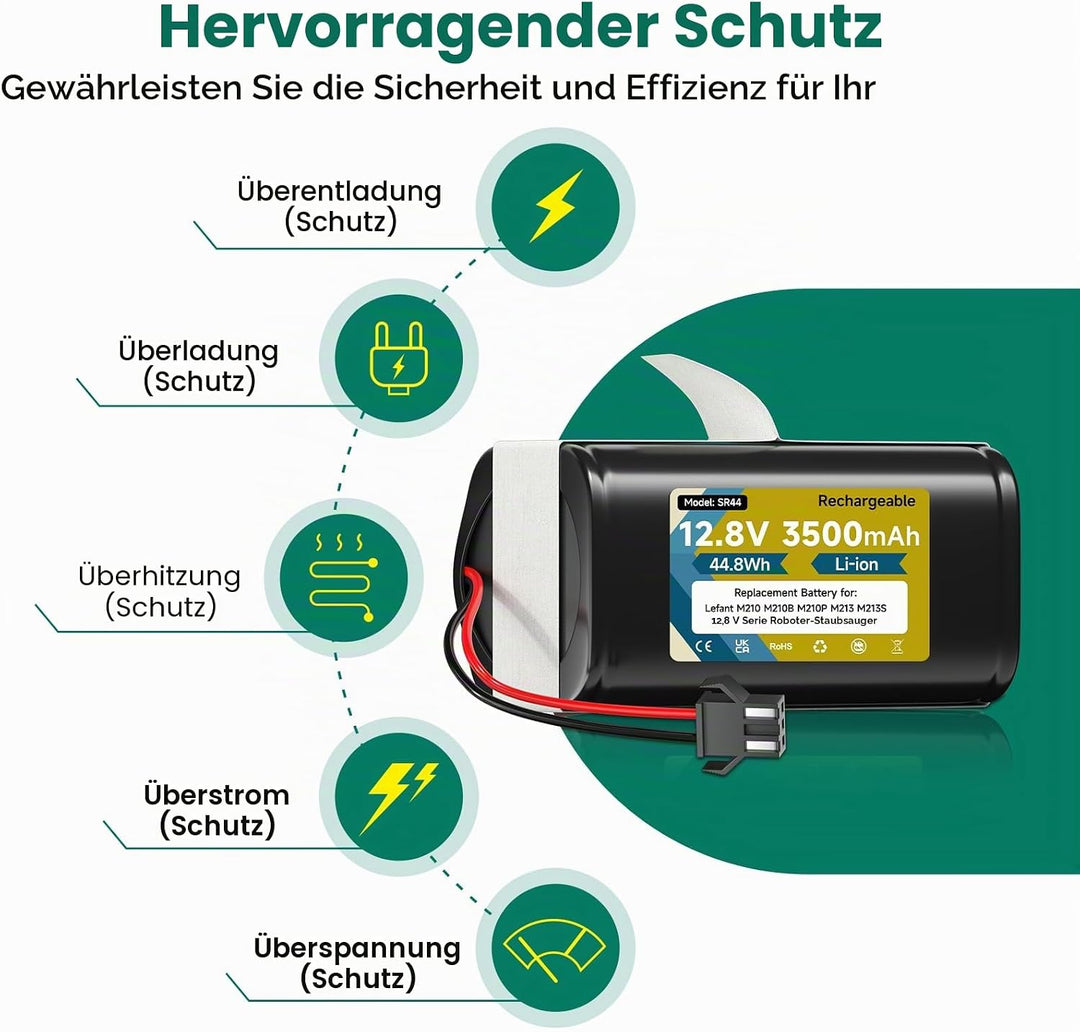12,8V 3500mAh Ersatzakku für Lefant M210 / M210B / M210P / M213 / M213S, Akku für OKP K2 (Not for 14