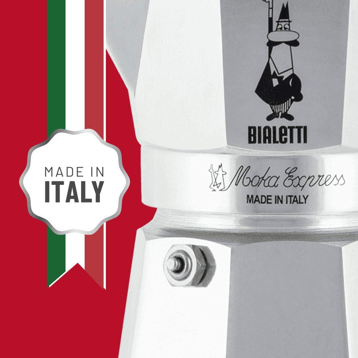 Bialetti Moka Express Espressokocher, Aluminium, Silber, 12 Tassen Perfetto Moka (der ideale Kaffee