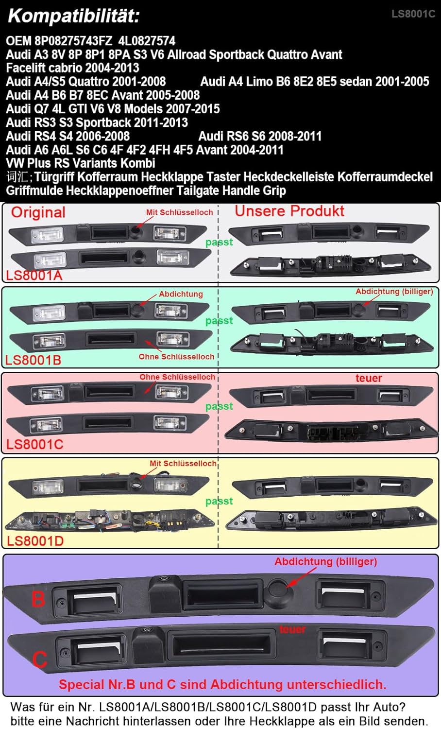 1280*720 pixels Trunk Lid Grip Auto Rückfahrkamera Griffleiste Mit Taster Kofferraum Heckklappengrif