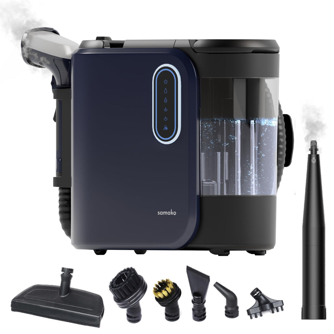 SAMAKO PowerClean Pro – Polsterreiniger Gerät mit Dampf-Funktion & HEPA-Filter – Tiefenreinigung für