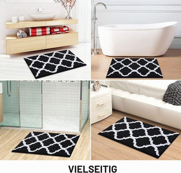 Homaxy rutschfest Badematte Badezimmerteppich Waschbar Hochflor Badteppich Flauschige Mikrofaser Bad