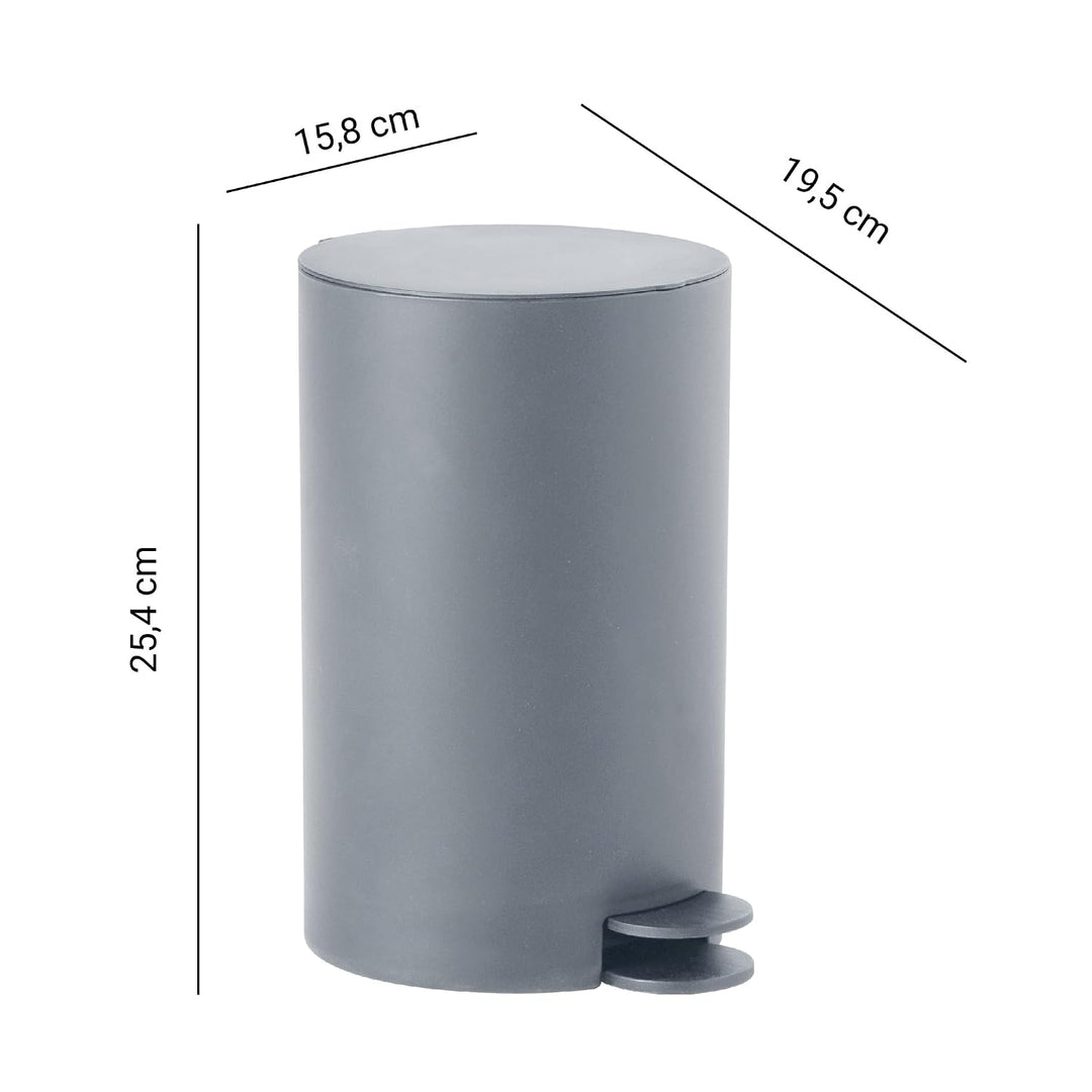 Gedy Sharon Treteimer mit Deckel, 3 l, Grau