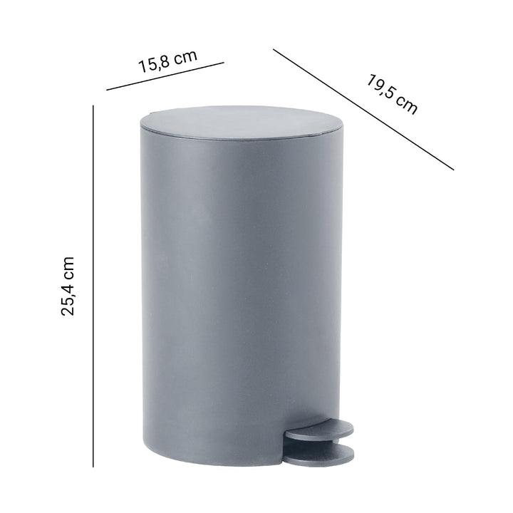 Gedy Sharon Treteimer mit Deckel, 3 l, Grau