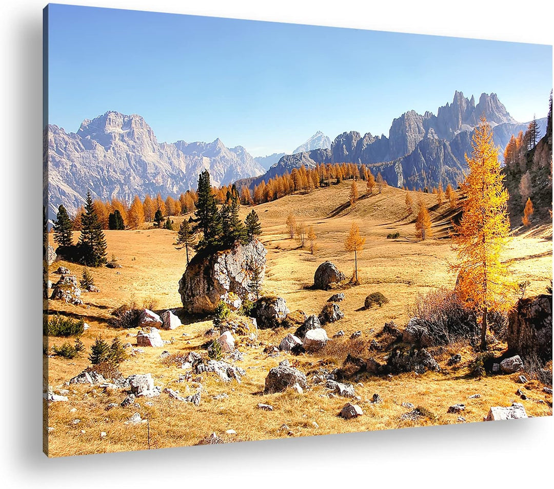 deyoli einzigartige Berglandschaft Italiens Format: 80x60 als Leinwandbild, Motiv fertig gerahmt auf