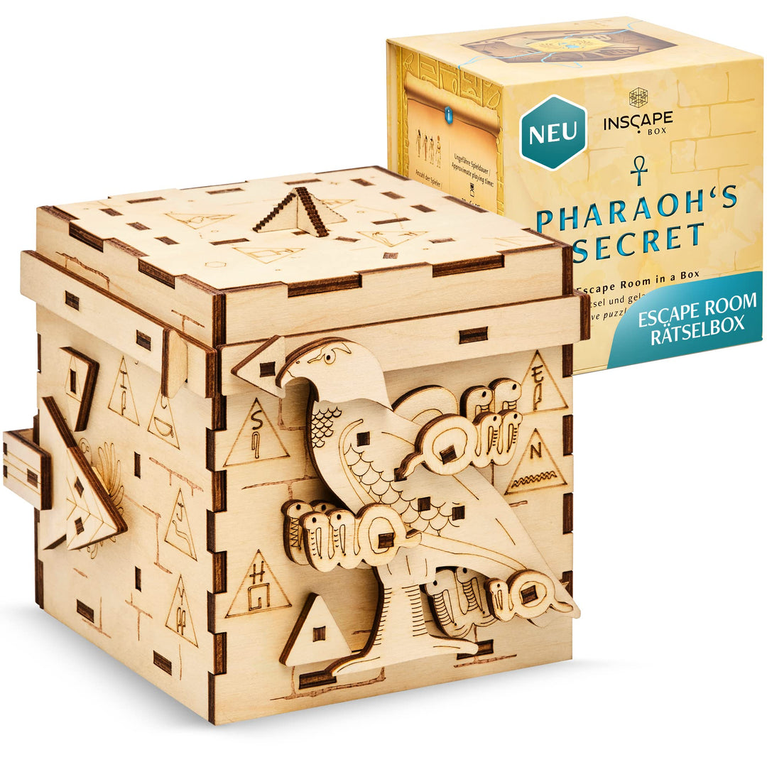 INSCAPE Pharaoh´s Secret - Rätselbox Holz - Puzzle Box - Escape Room Spiel Erwachsene und Kinder - K