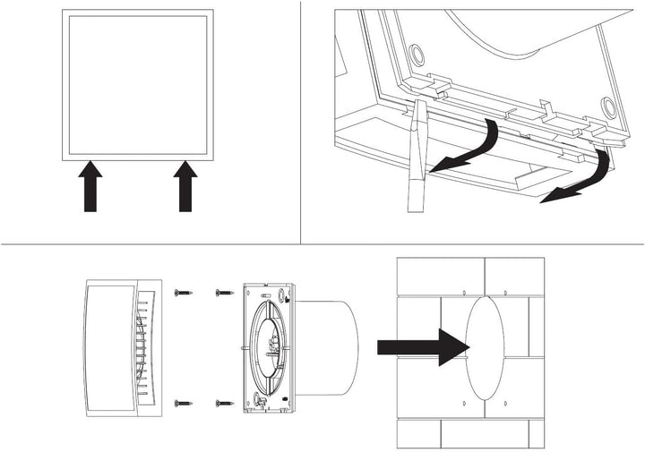 Steinberg14 Ø 150mm BadLüfter Fan mit Feuchtesensor und einstellbarer Nachlaufzeit - Weiss Front - f