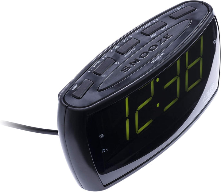 Radiowecker Uhrenradio Uhr Wecker AM/FM Radio Helligkeitsregler mit extra grossem Display Single, Si
