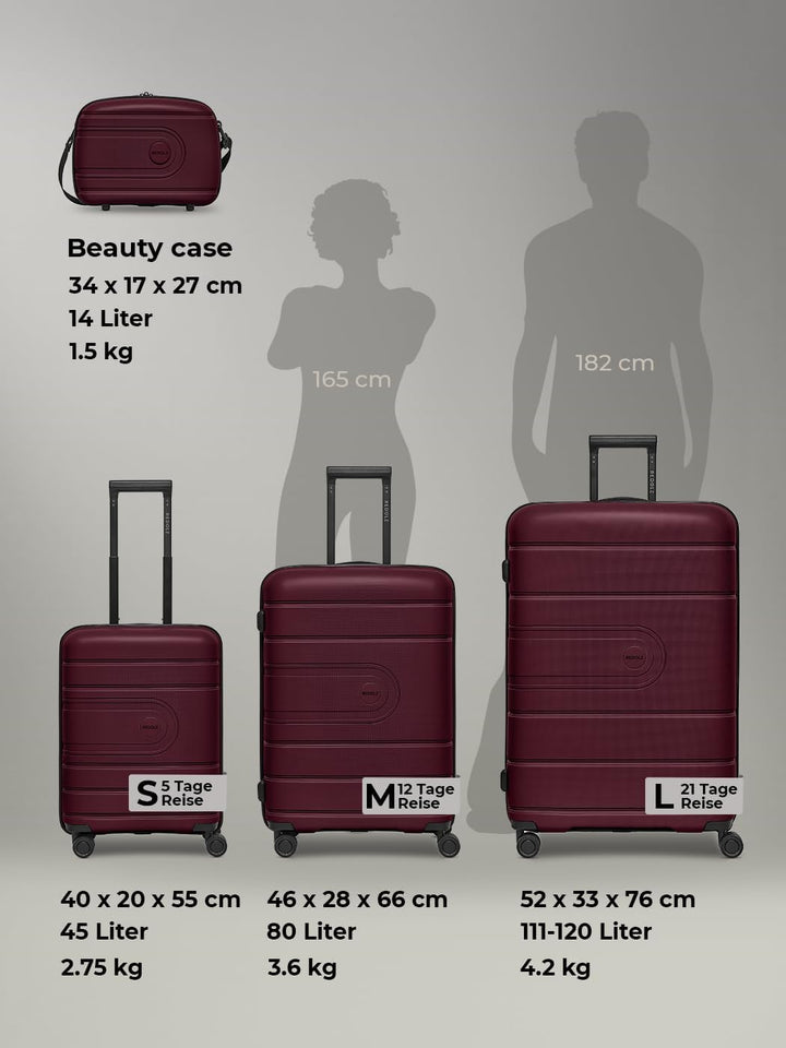 REDOLZ Hartschalen Check-in Koffer | Grosser XL Trolley 51 x 32 x 76 cm mit Dehnfalte aus hochwertig