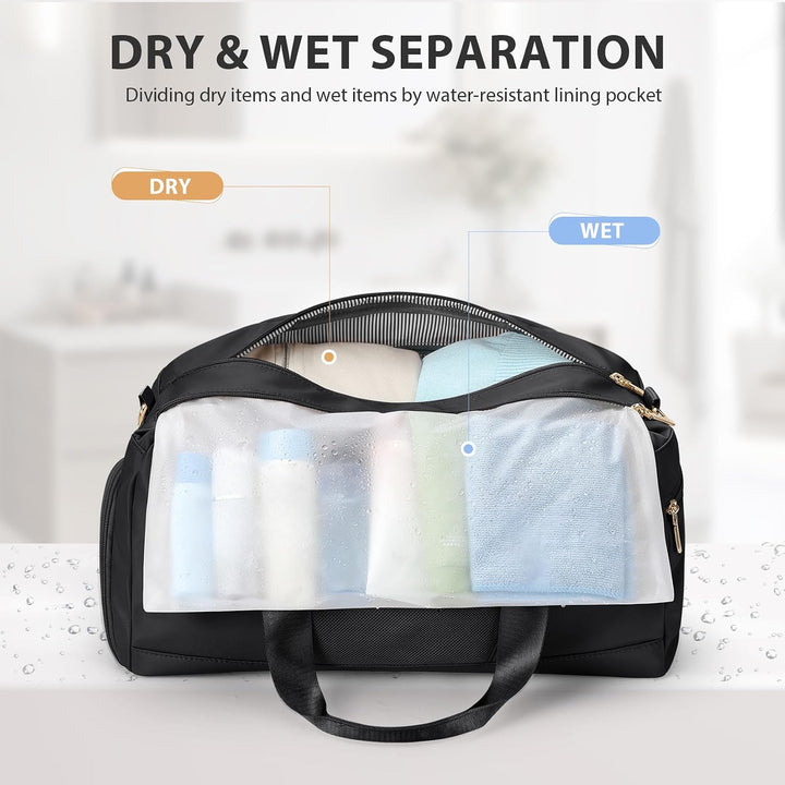 VNINE Reisetasche Sporttasche Damen，Leichte Handgepäck Tasche Weekender Bag Schwimmtasche Wasserdich