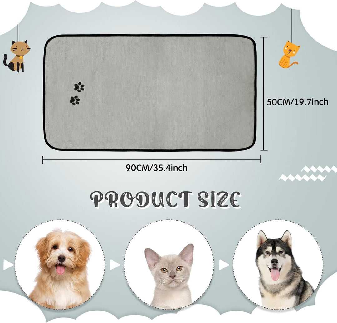 Irenare 4er Pack Hunde Handtuch Hunde Mikrofaser Handtücher Weich Saugfähig Haustier Badetuch Hunde