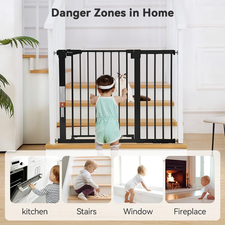 COMOMY 75 – 110 cm Sicherheitsbarriere für Kinder, Sicherheitsbarriere für Hunde, automatisches Schl