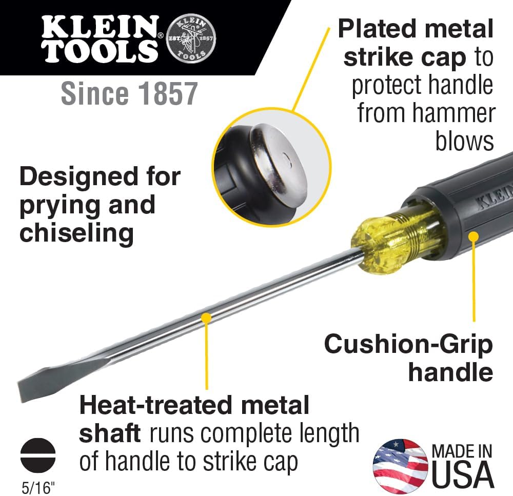 Klein Tools 602-7DD 7-Inch Demolition Screwdriver with 5/16-Inch Keystone by Klein Tools 5/16 Zoll K
