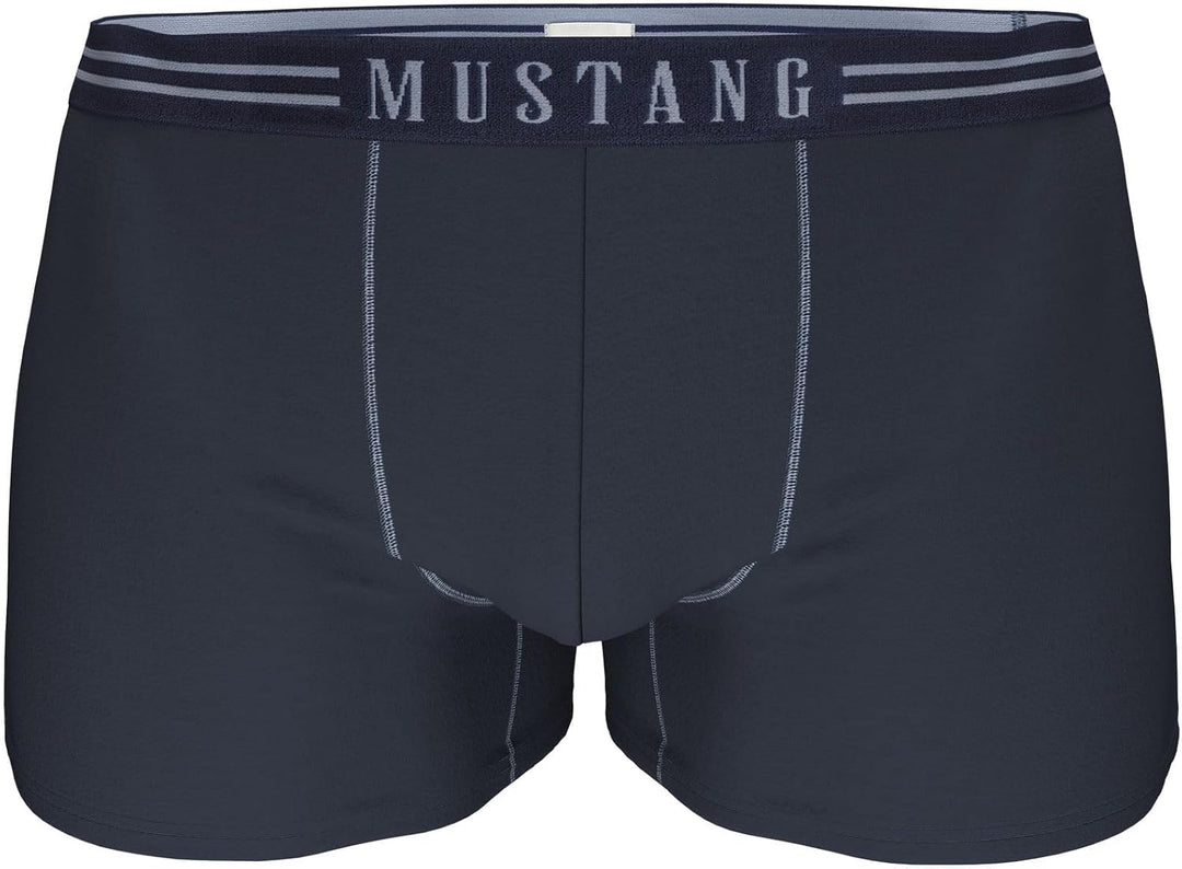 MUSTANG Men's Retro Shorts 3 Pack, Boxer Shorts, Pants, True Denim, S-XL, S Navy Bambus