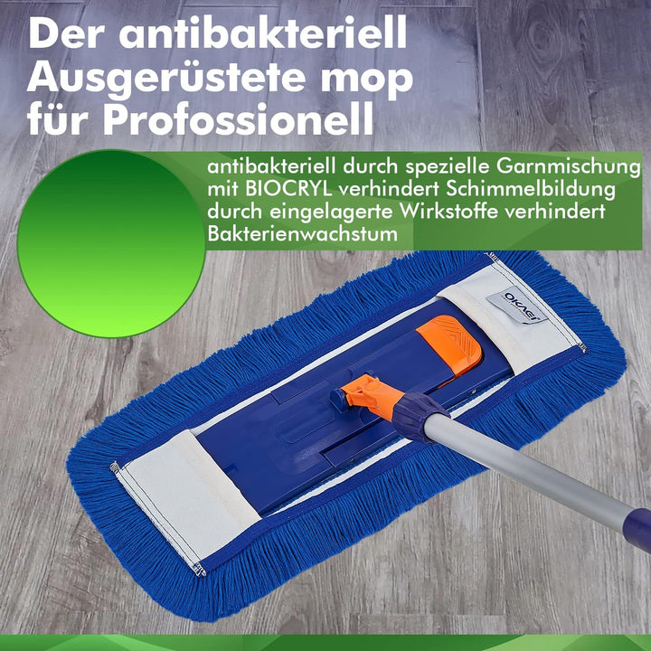 Okaei 10 Stück Wischmopp Bezug (40 cm) - Bodenwischer-Wischbezug zur Trocken- & Nassreinigung - Bode